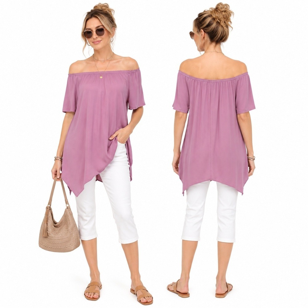 Women's Off-the-Shoulder Shark Bite Top by Blossom P Size M New With‎ Tags